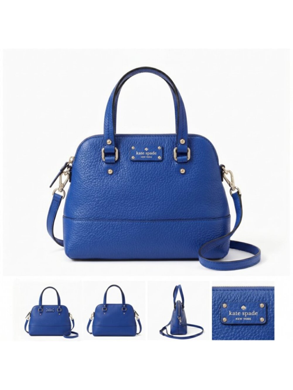 Kate Spade New York Grove Court Maise Purse Small Leather Bag in Yves Blue Color - Picture 3 of 10